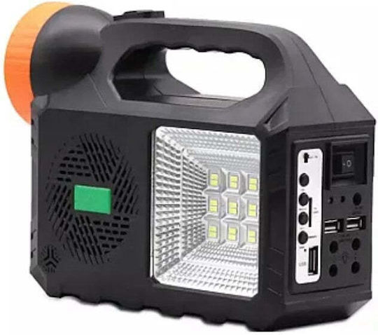 Gd Times Gd-102 Слънчев комплект за осветление с 3 крушки, високоговорител, Bt радио 80w Xl