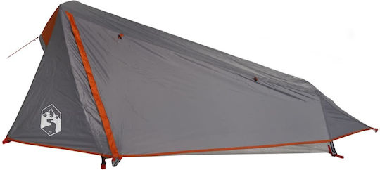 vidaXL Camping Tent Tunnel Gray with Double Cloth for 1 Person 210x100x94cm
