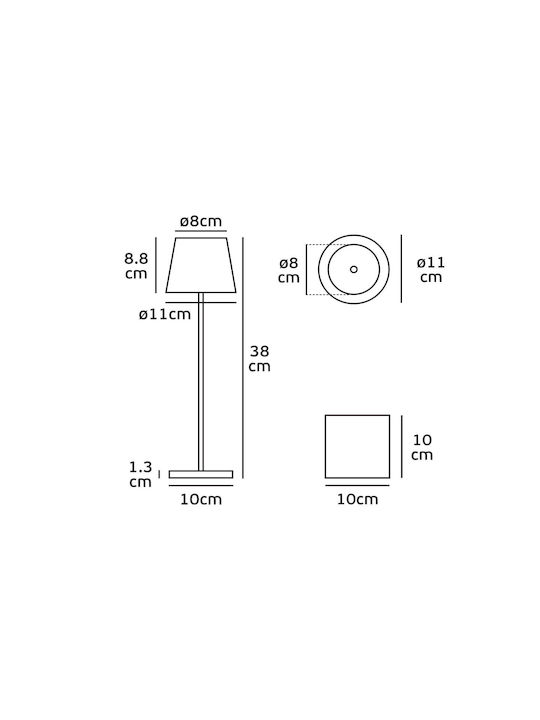 VK Lighting Πορτατίφ LED με Καφέ Καπέλο και Βάση