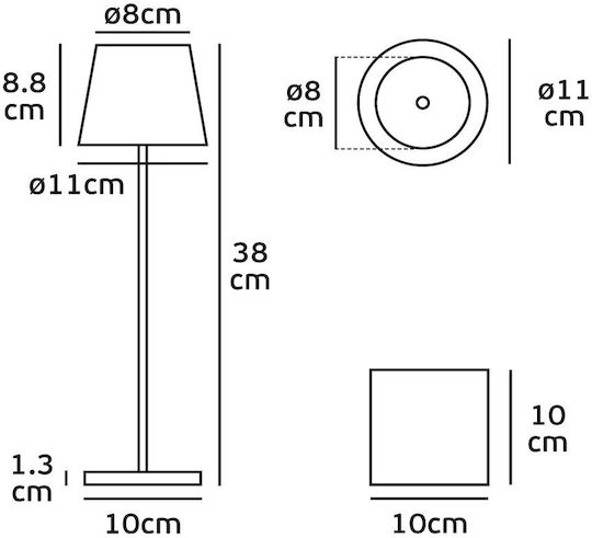 VK Lighting Tischlampe LED mit Braun Schirm und Basis