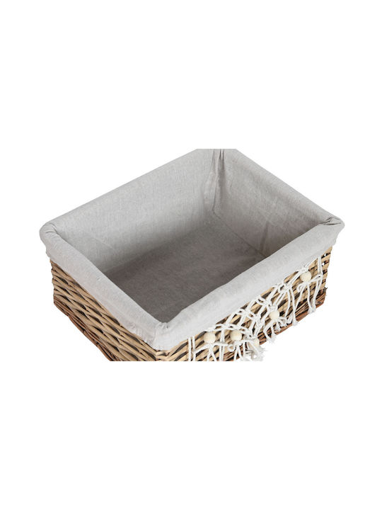 Home Esprit Coș de rufe Wicker 47x35x55cm Alb