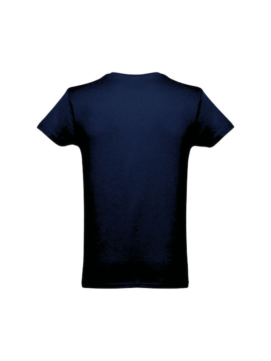 100% Men's Short Sleeve Promotional T-Shirt Blue