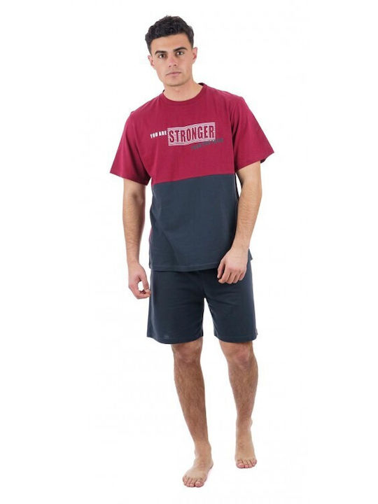 Billy Sabbado Men's Summer Cotton Pajamas Set Bordeaux