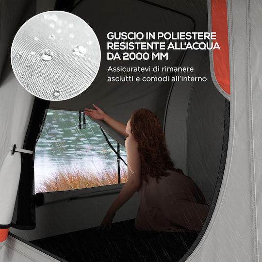 Outsunny Σκηνή Camping Αυτοκινήτου Γκρι 3 Εποχών για 5 Άτομα 239x210x210εκ.