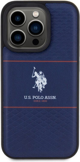 U.S. Polo Assn. Pattern Back Cover Silicon Albastru marin (iPhone 15 Pro)