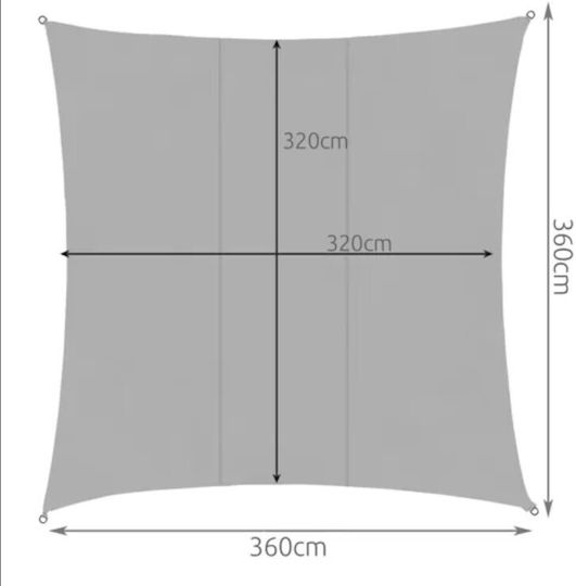 Wasserdicht Plane 180gr/m² 3.6x3.6m. Licht Typ Gray