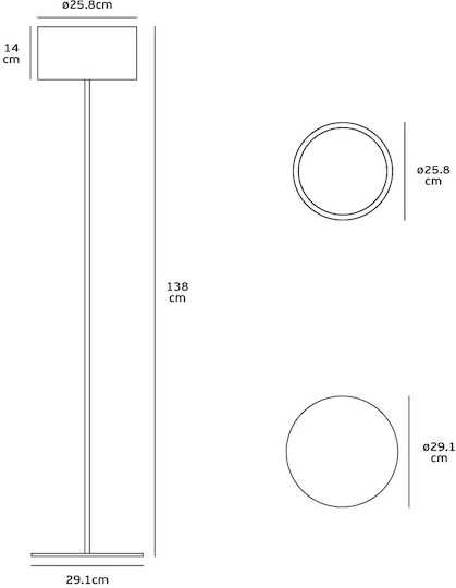 VK Lighting LED Лампа за под В138см. Бял VK Lighting LED Лампа за под В138см. Бял