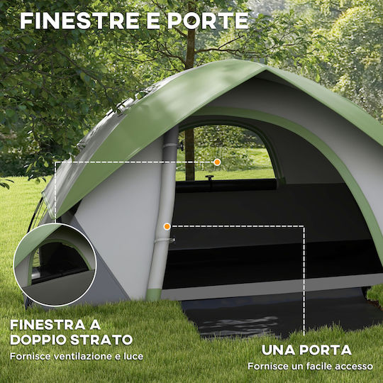 Outsunny Σκηνή Camping Igloo Γκρι με Διπλό Πανί 4 Εποχών για 3 Άτομα 270x210x150εκ.