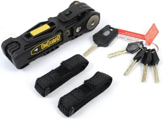 OnGuard Bicycle Folding Lock with Key Black