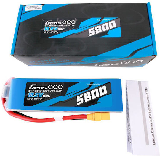 Gens Ace Gens Ace Classic Batterietyp Li-Po 18.5V 5800mAh 60C 5S XT60 für RC-Fahrzeug