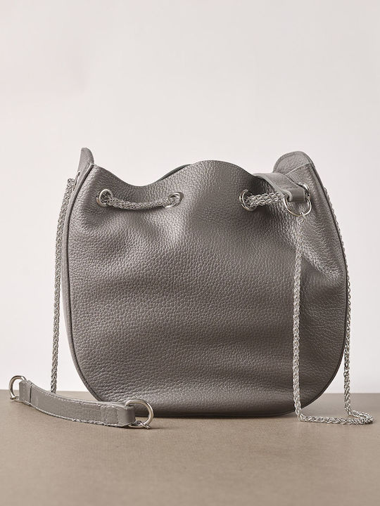 Toya Round Love Leather Women's Bag Shoulder Gray