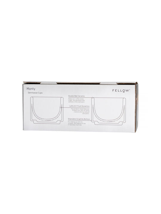Fellow Set Căni Espresso De ceramică Negre 90ml 2buc