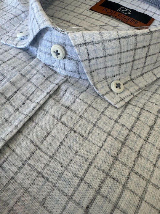 Long-sleeved Shirt Checked Blue