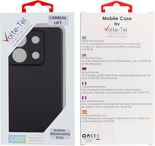 Volte-Tel Carbon Lift Back Cover Σιλικόνης Μαύρο (Redmi Note 13 5G)