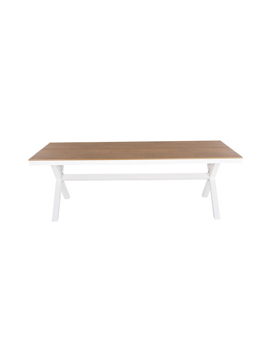 Маса Стабилна Polywood със Скелет от Алуминий White-polywood Natural 219.5x89.5бр