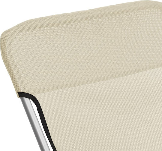 vidaXL Lounger-Armchair Beach with Recline 3 Slots Beige Waterproof 85x58x83cm Set of 2pcs