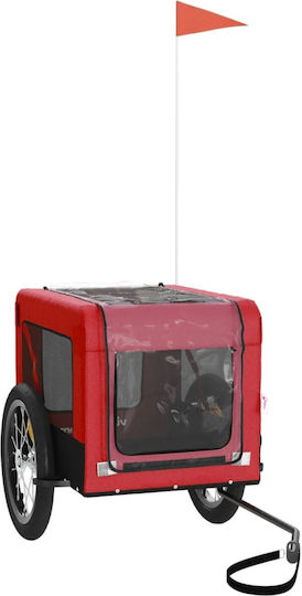 vidaXL Fahrradanhänger für Hunde bis 45kg Rot L123xB66xH63cm.