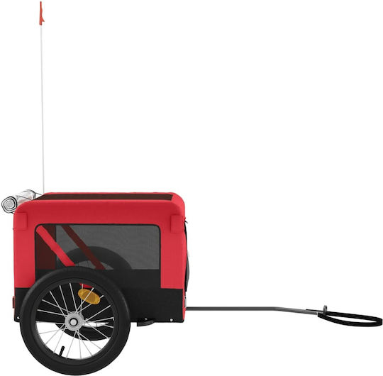 vidaXL Fahrradanhänger für Hunde bis 45kg Rot L123xB66xH63cm.