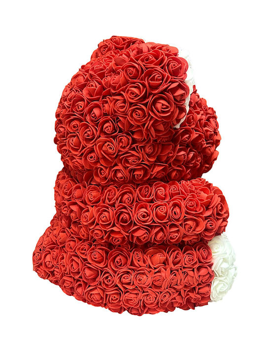 Ursuleț din Trandafiri Artificiali Red 40cm Mohicans Black Line