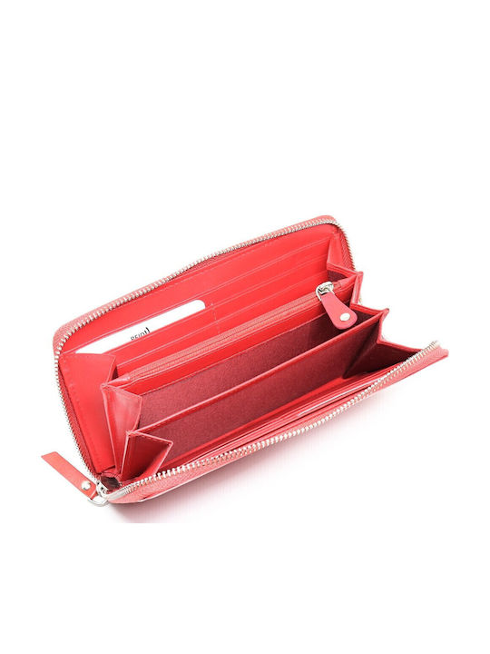 Large Leather Women's Wallet Classic with RFID Red