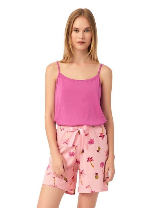 Minerva Summer Women's Pyjama Shorts Dark pink