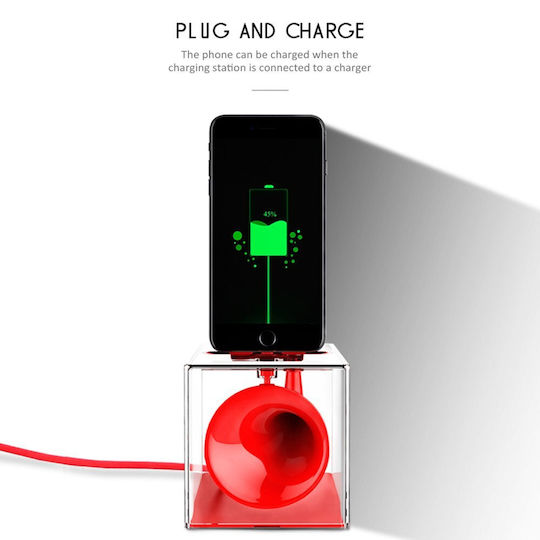 Baseus и кабел Lightning Червен (Amplify Sound Charge Dock)
