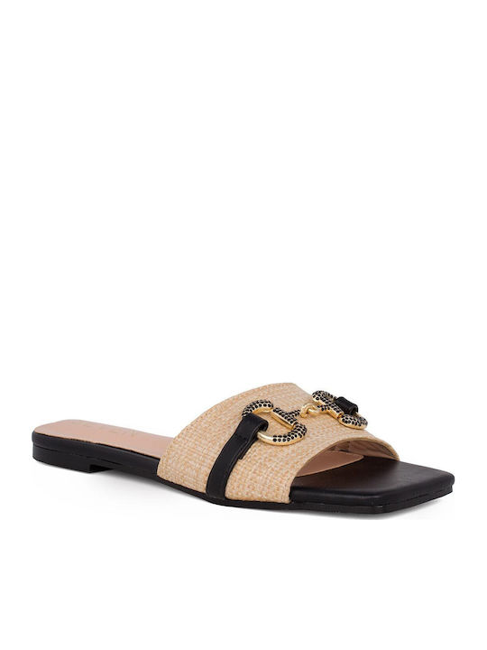 Women's Flat Sandals in Black Color