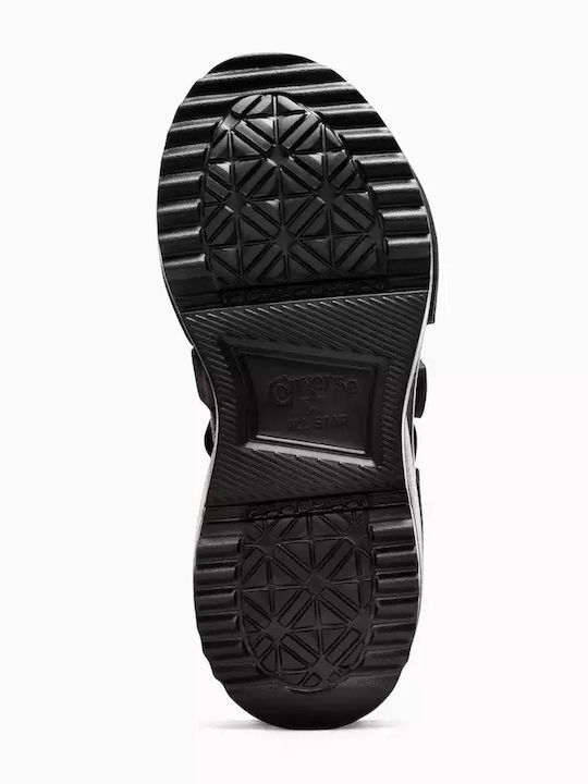 Leder Flache Sandalen für Damen in Schwarz Farbe