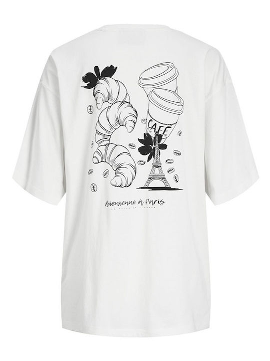 Jack & Jones Women's Athletic T-shirt Bright White