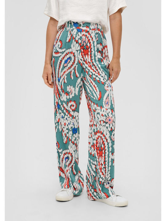 Women's Fabric Trousers Regular Fit Green