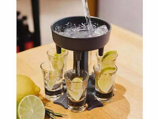 Alcohol Dispenser Glasses Zola Plastic 13x11 Cm Grey