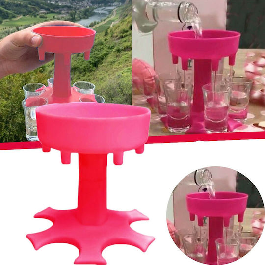 Alcohol Dispenser Glasses Zola Plastic 13x11 Cm Pink