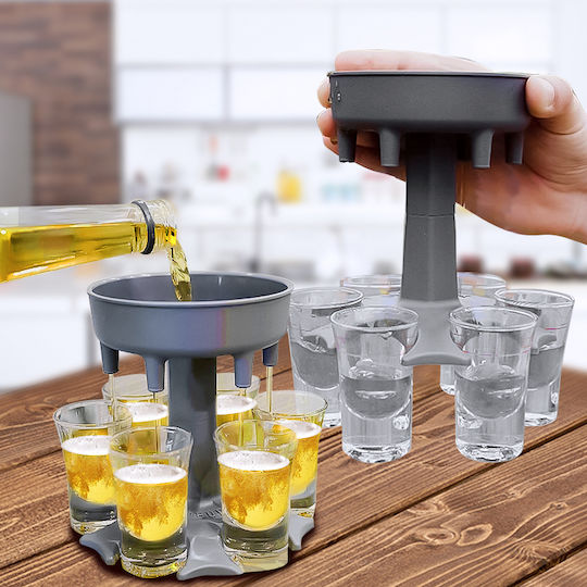 Alcohol Dispenser Glasses Zola Plastic 13x11 Cm Grey