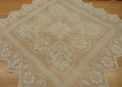 Linea Home Καρέ Πλεκτό Μπέζ 85x85εκ.