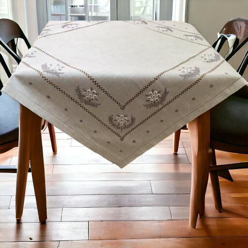 Linea Home Καρέ Τραπεζομάντηλο Λινό Σετ 7τμχ Αζουρ
