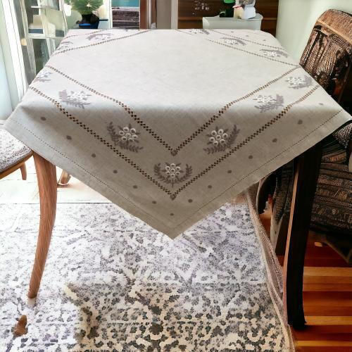 Linea Home Καρέ Τραπεζομάντηλο Λινό Σετ 7τμχ Αζουρ