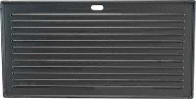 Bormann BBQ1200 Backblech Beidseitig mit glatter & geriffelter Oberfläche aus Gusseisen 44x22.5cm