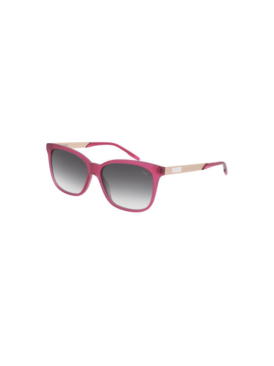 Puma Women's Sunglasses with Pink Plastic Frame and Gray Gradient Lens PE0124S 004