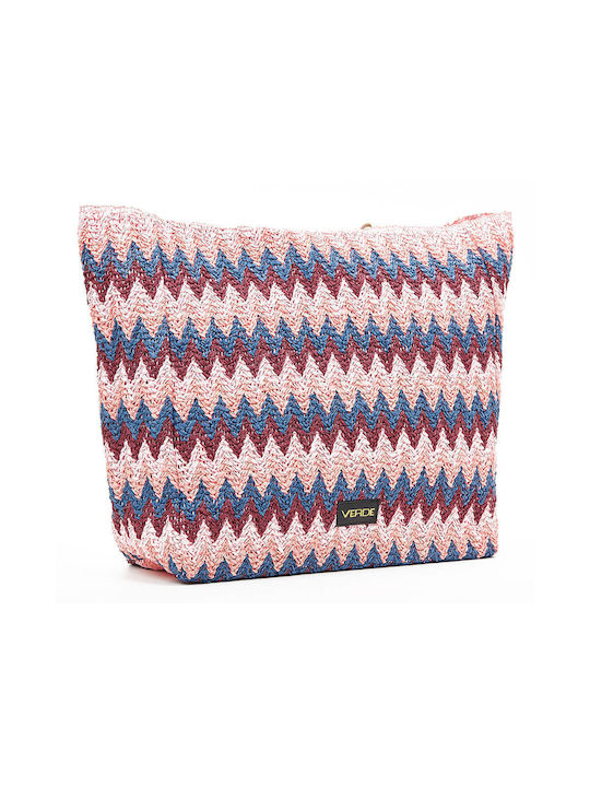 Verde Straw Beach Bag Pink