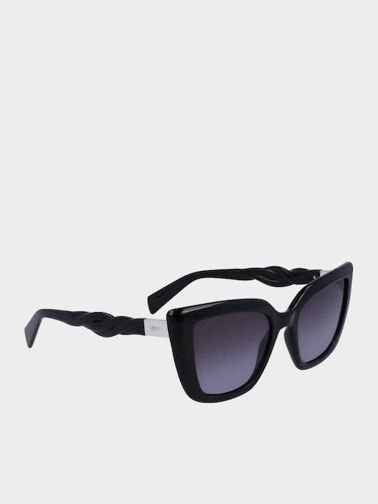 Liu Jo Women's Sunglasses with Black Plastic Frame and Black Gradient Lens