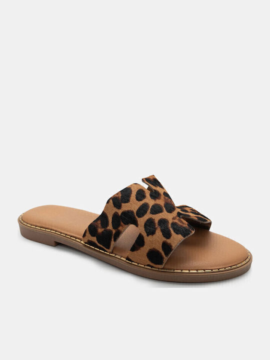 Women's Flat Sandals in Brown Color