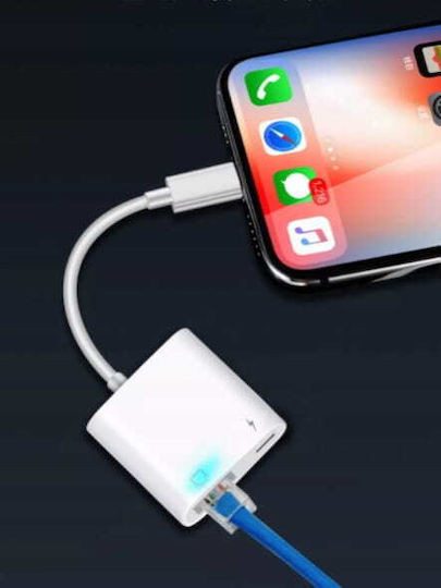 Zenwire Μετατροπέας Lightning male σε Ethernet / Lightning female Λευκό 1τμχ 0000000338