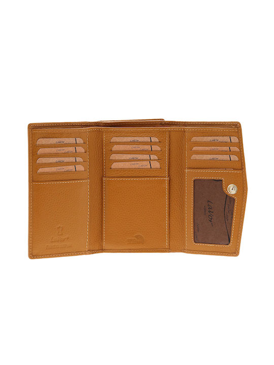 Lavor Small Leather Women's Wallet with RFID Tabac Brown