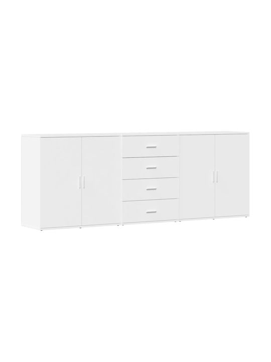 Sideboard Wooden White 218x38x80cm