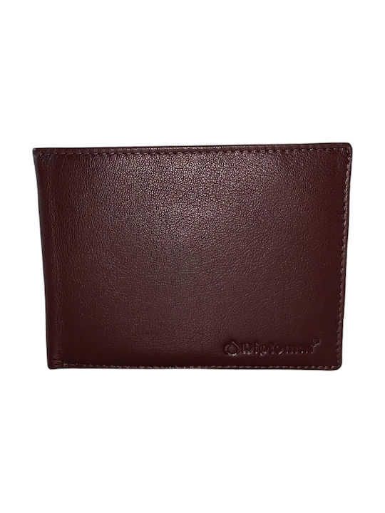 Leather Men's Wallet Cards with RFID Brown