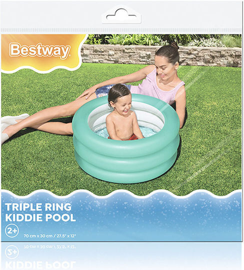 Bestway Kinder Rundes Schwimmbecken PVC 43l Aufblasbar 70x30cm Türkis