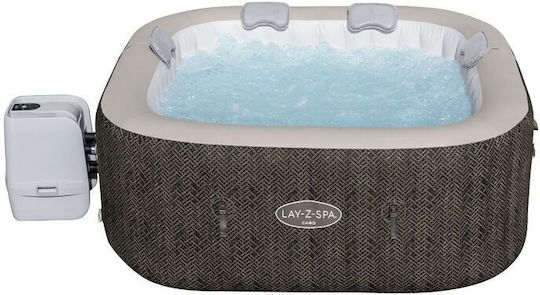 Bestway Quadratisches Schwimmbecken PVC 795l Aufblasbar mit Hydromassage 180x180x71cm Braune