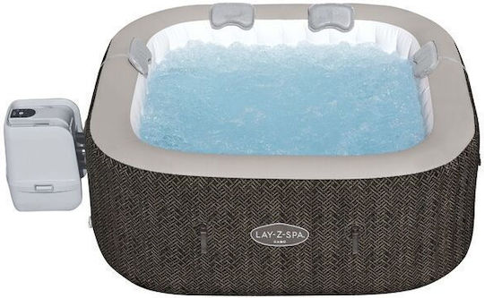 Bestway Quadratisches Schwimmbecken PVC 795l Aufblasbar mit Hydromassage 180x180x71cm Braune
