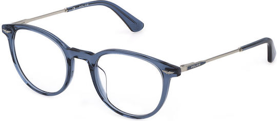 Police Metal Prescription Eyeglass Frame Blue VK060 962M