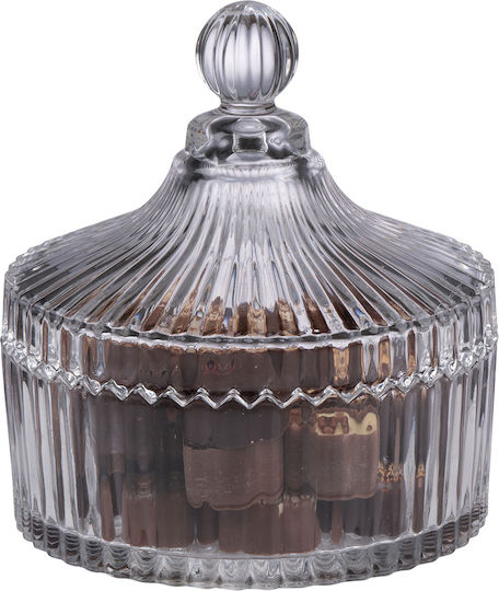 Alpina Φοντανιέρα Sticlă cu Capac 14x14x14cm Transparentă